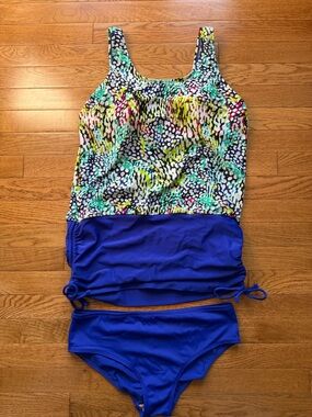 Amoena Women’s' Multi-Color & Blue Tankini Swim Set